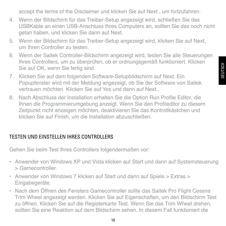 TRITTON Cessna Trim Wheel Pro Flight User Manual | Page 19 / 36