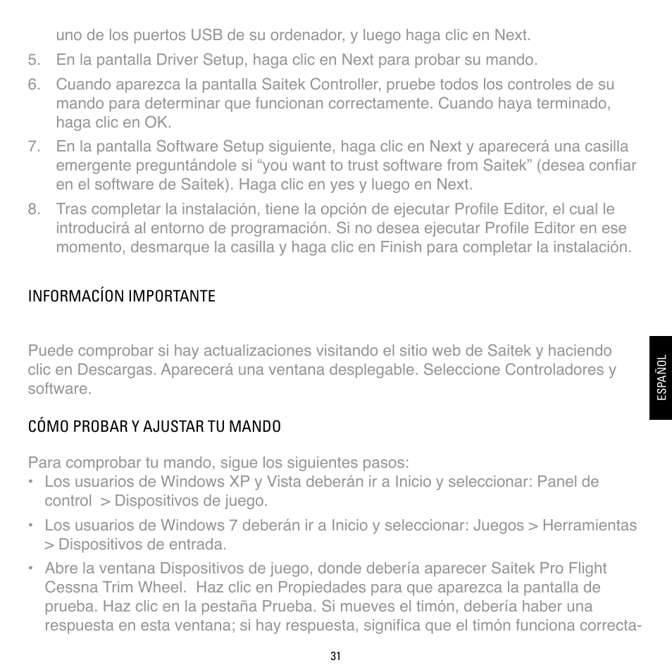 TRITTON Cessna Trim Wheel Pro Flight User Manual | Page 31 / 36