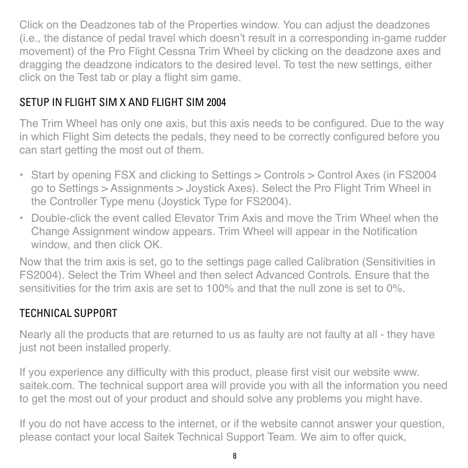 TRITTON Cessna Trim Wheel Pro Flight User Manual | Page 8 / 36