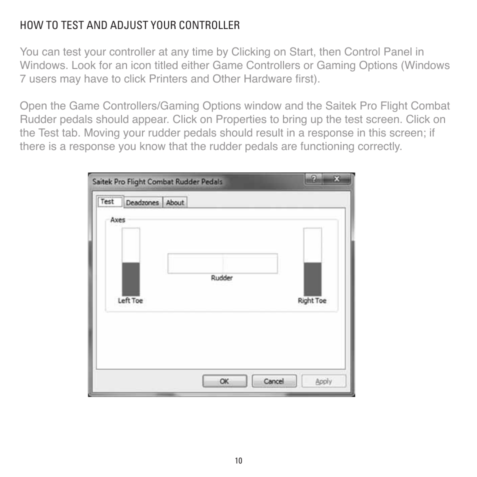 TRITTON Combat Rudder Pedals Pro Flight User Manual | Page 10 / 64