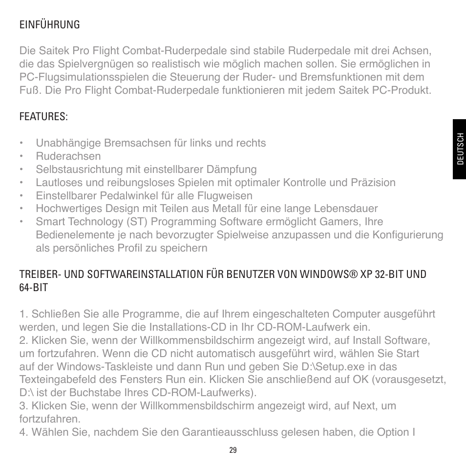 TRITTON Combat Rudder Pedals Pro Flight User Manual | Page 29 / 64