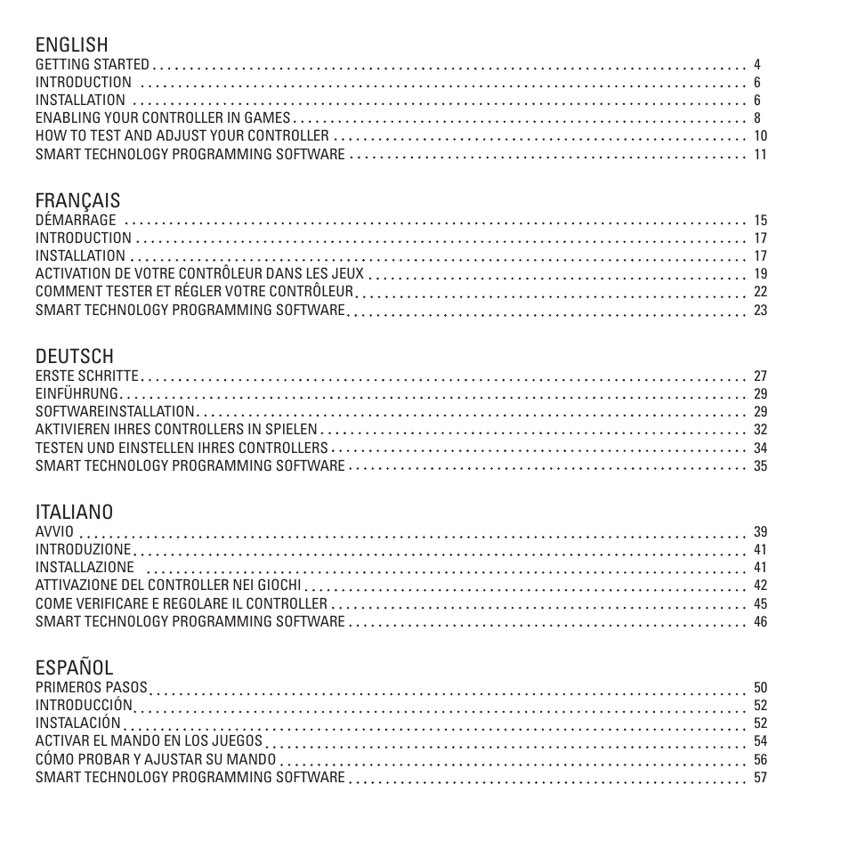 English, Français, Deutsch | Italiano, Español | TRITTON Combat Rudder Pedals Pro Flight User Manual | Page 3 / 64