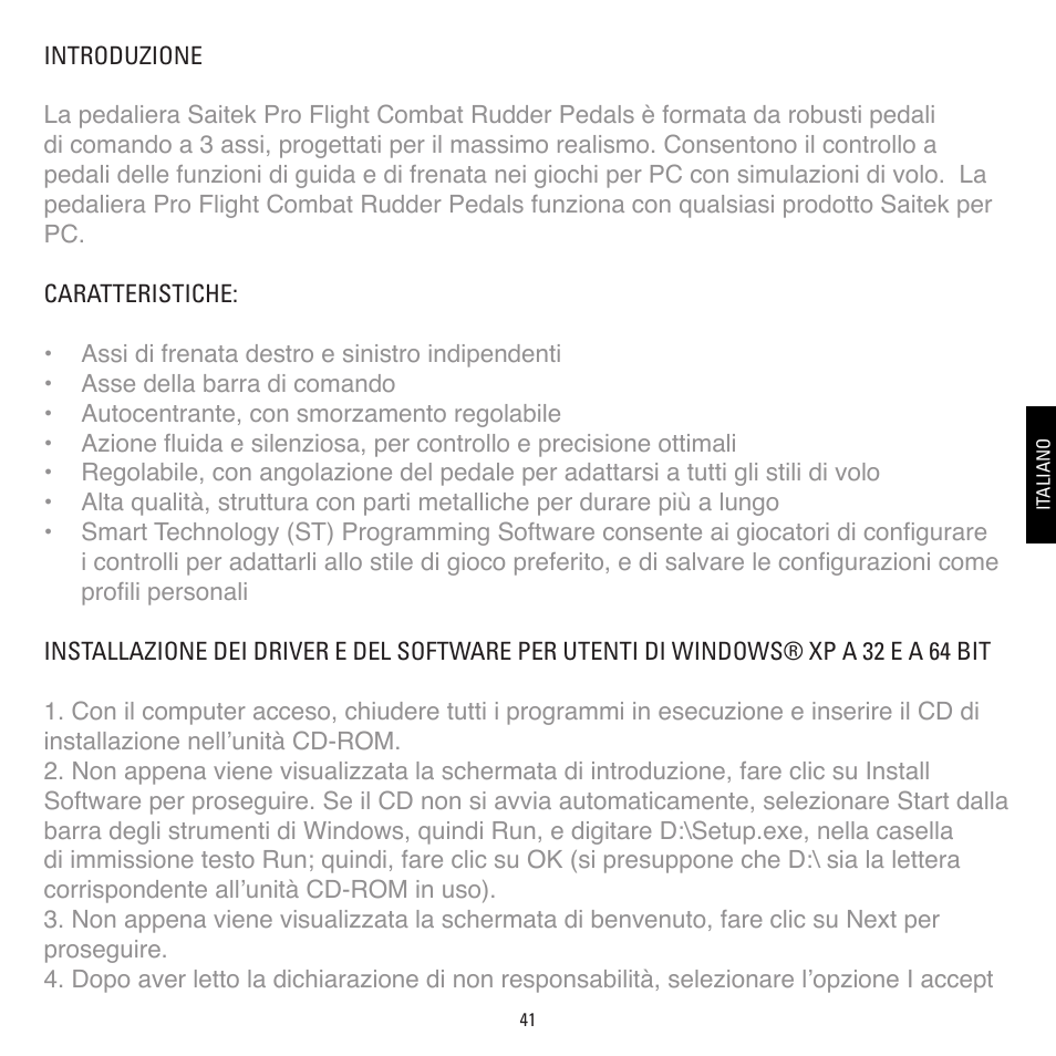 TRITTON Combat Rudder Pedals Pro Flight User Manual | Page 41 / 64