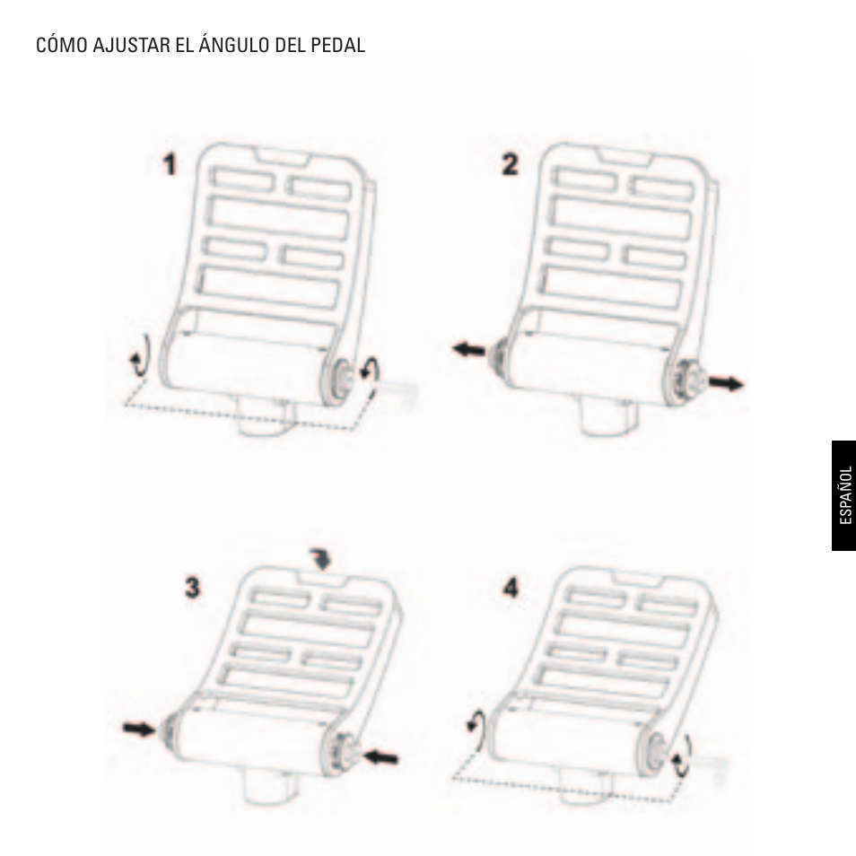 Cómo ajustar el ángulo del pedal | TRITTON Combat Rudder Pedals Pro Flight User Manual | Page 51 / 64