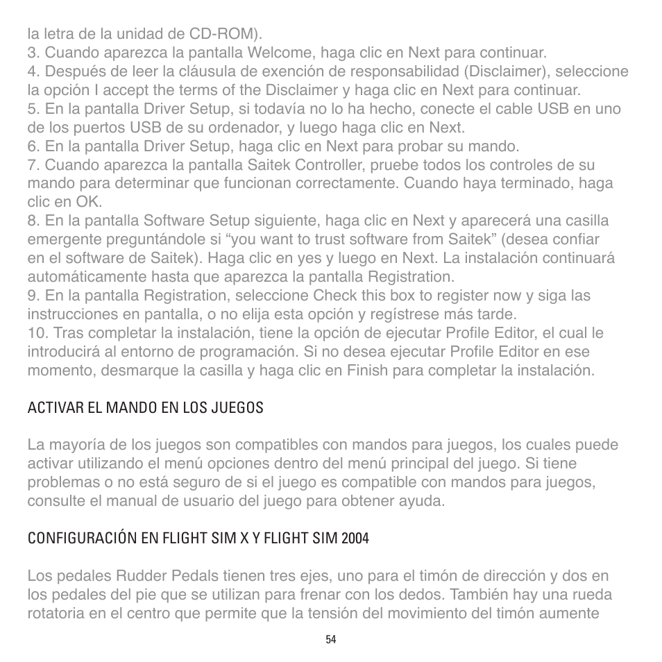 TRITTON Combat Rudder Pedals Pro Flight User Manual | Page 54 / 64