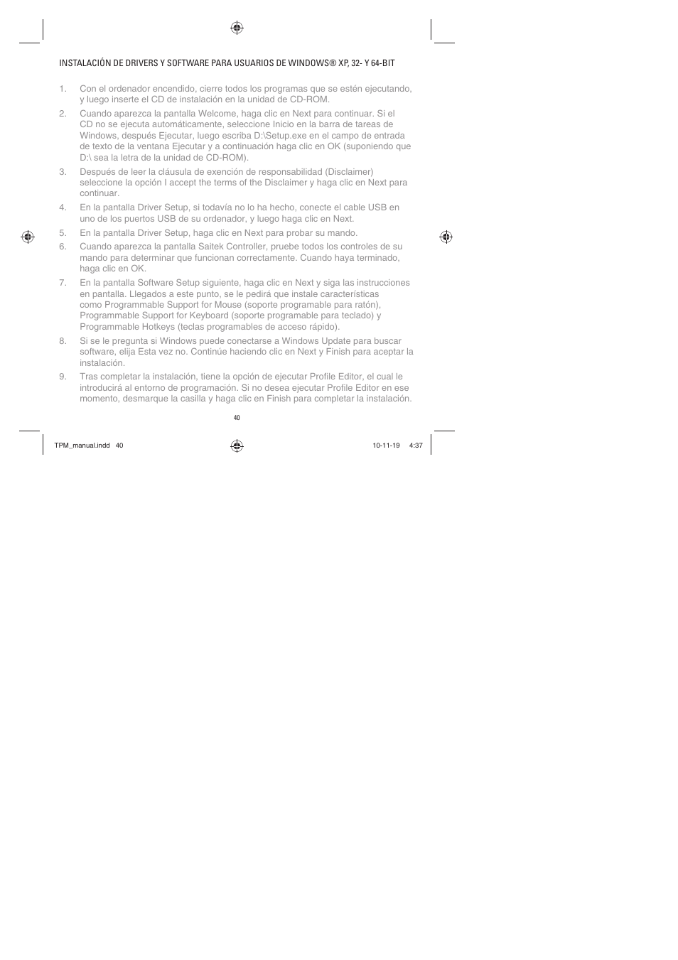 TRITTON TPM Pro Flight User Manual | Page 40 / 48