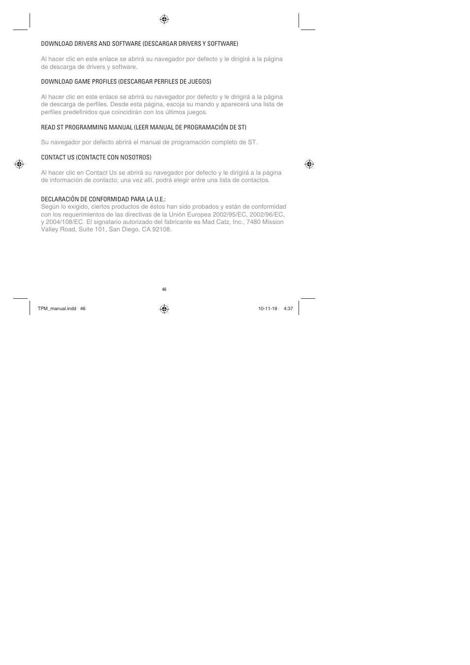 TRITTON TPM Pro Flight User Manual | Page 46 / 48