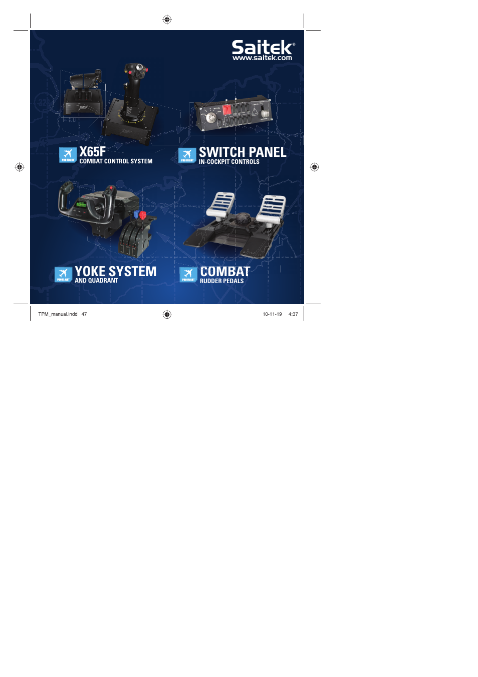 Combat, X65f, Yoke system | TRITTON TPM Pro Flight User Manual | Page 47 / 48