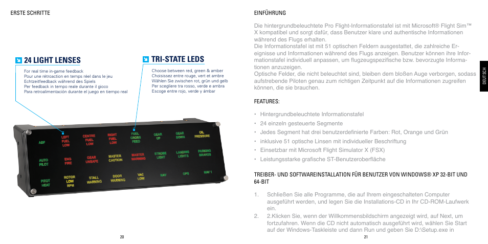 24 light lenses, Tri-state leds | TRITTON BIP Pro Flight User Manual | Page 11 / 23