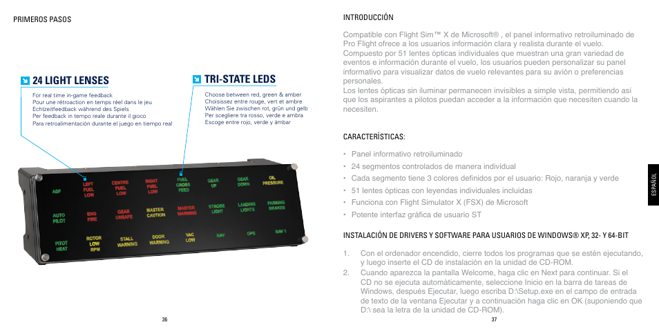24 light lenses, Tri-state leds | TRITTON BIP Pro Flight User Manual | Page 19 / 23