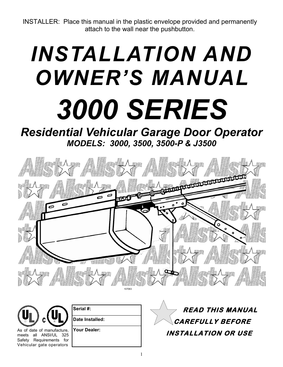 Allstar Products Group 3500 User Manual | 24 pages