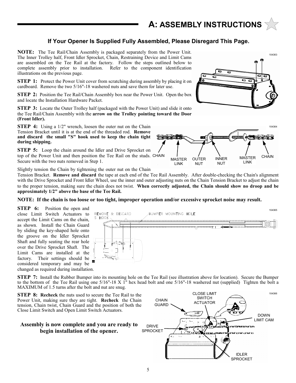 Assembly instructions | Allstar Products Group 3500 User Manual | Page 5 / 24