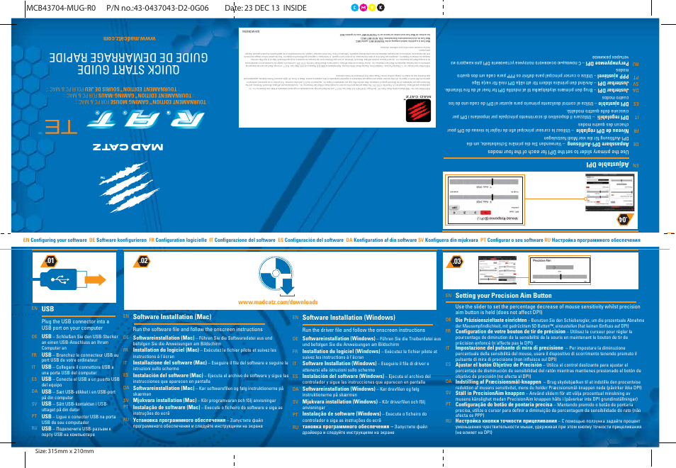 Mcb43704-mug-r0(inside)-23dec13, Quick start guide guide de demarrage rapide | TRITTON R.A.T. TE User Manual | Page 2 / 2