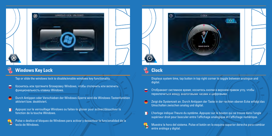 Windows key lock, Clock | TRITTON S.T.R.I.K.E. 7 User Manual | Page 11 / 17