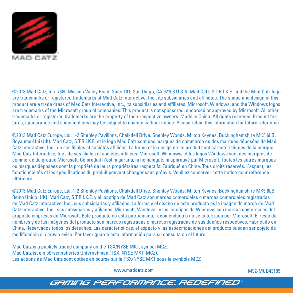 TRITTON S.T.R.I.K.E. 7 User Manual | Page 17 / 17