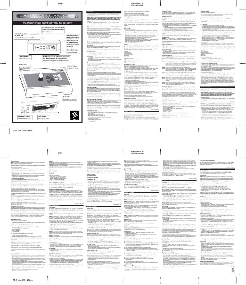 TRITTON Arcade FightStick PRO Xbox 360 User Manual | 1 page