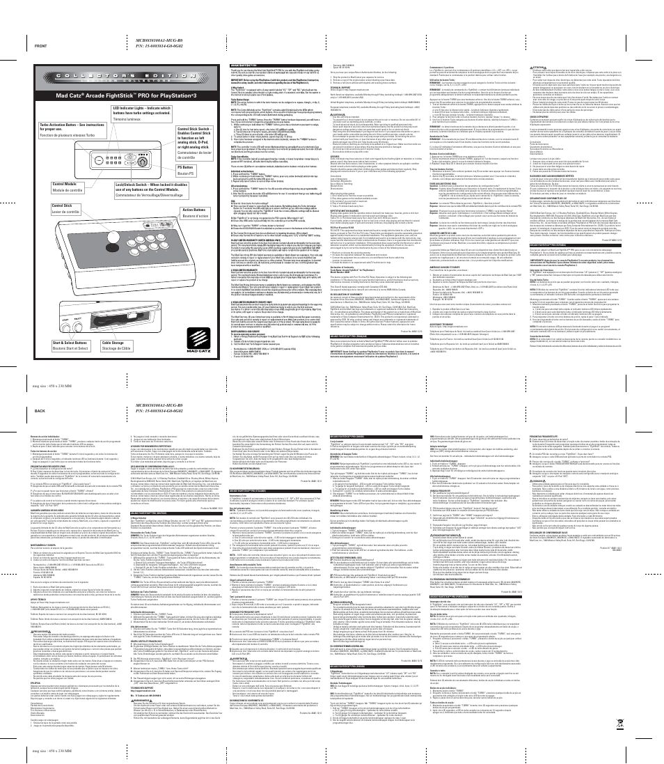 TRITTON Arcade FightStick PRO PlayStation 3 User Manual | 1 page