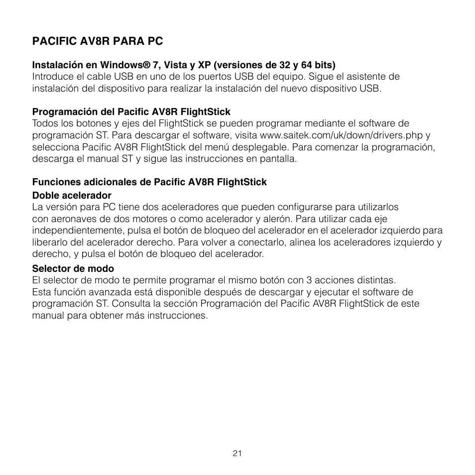 TRITTON AV8R FlightStick for PC User Manual | Page 21 / 28