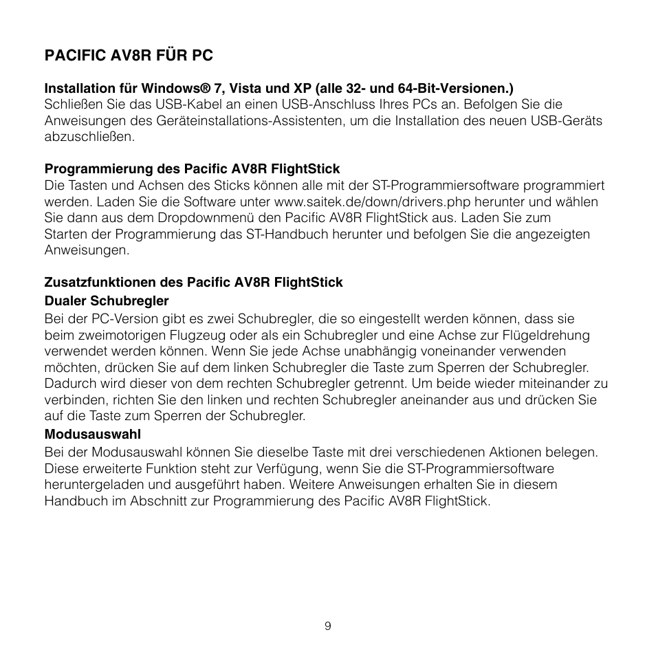 TRITTON AV8R FlightStick for PC User Manual | Page 9 / 28