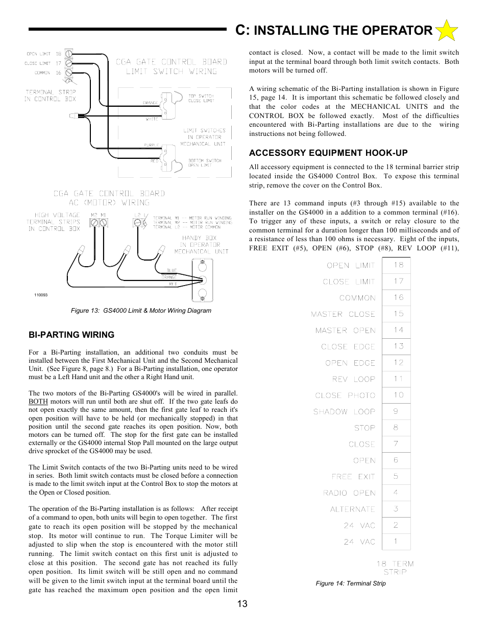 Installing the operator | Allstar Products Group ANSI/UL 325 User Manual | Page 13 / 28