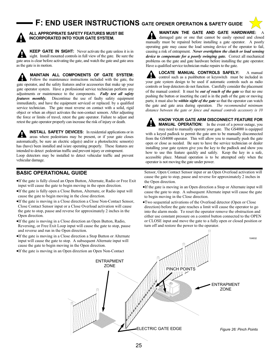 End user instructions | Allstar Products Group ANSI/UL 325 User Manual | Page 25 / 28