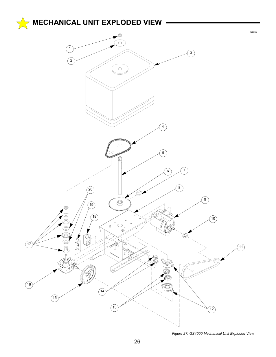 Mechanical unit exploded view | Allstar Products Group ANSI/UL 325 User Manual | Page 26 / 28