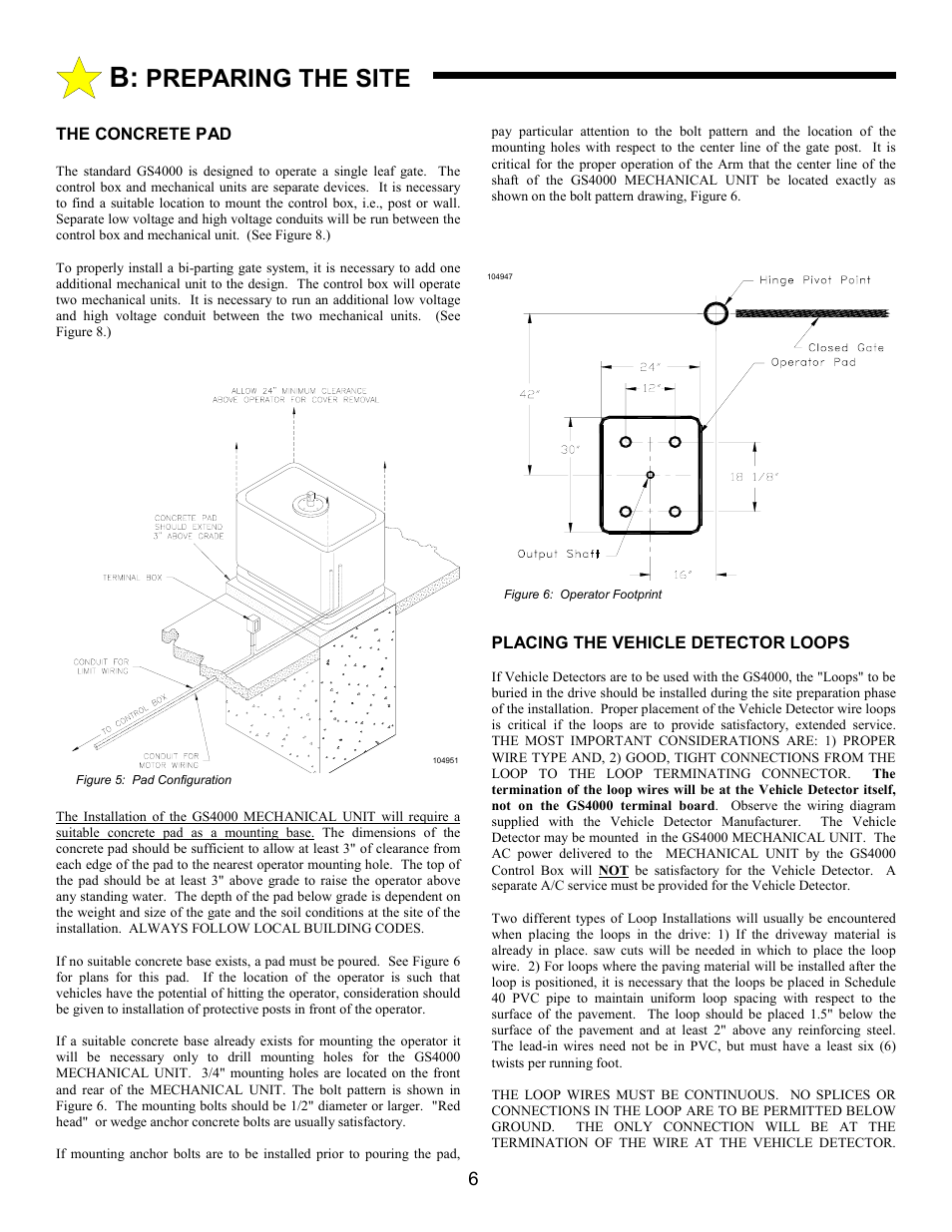 Preparing the site | Allstar Products Group ANSI/UL 325 User Manual | Page 6 / 28