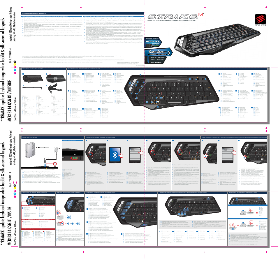 TRITTON S.T.R.I.K.E. M Wireless Keyboard User Manual | 1 page