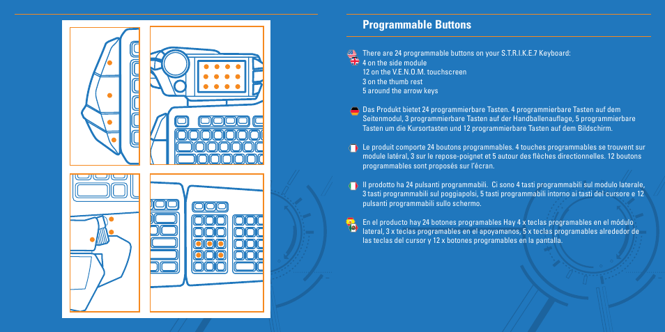 Programmable buttons | Cyborg S.T.R.I.KE.7 Keyboard User Manual | Page 2 / 17