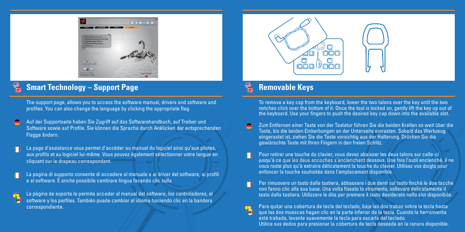 Smart technology – support page, Removable keys | Cyborg S.T.R.I.KE.7 Keyboard User Manual | Page 6 / 17