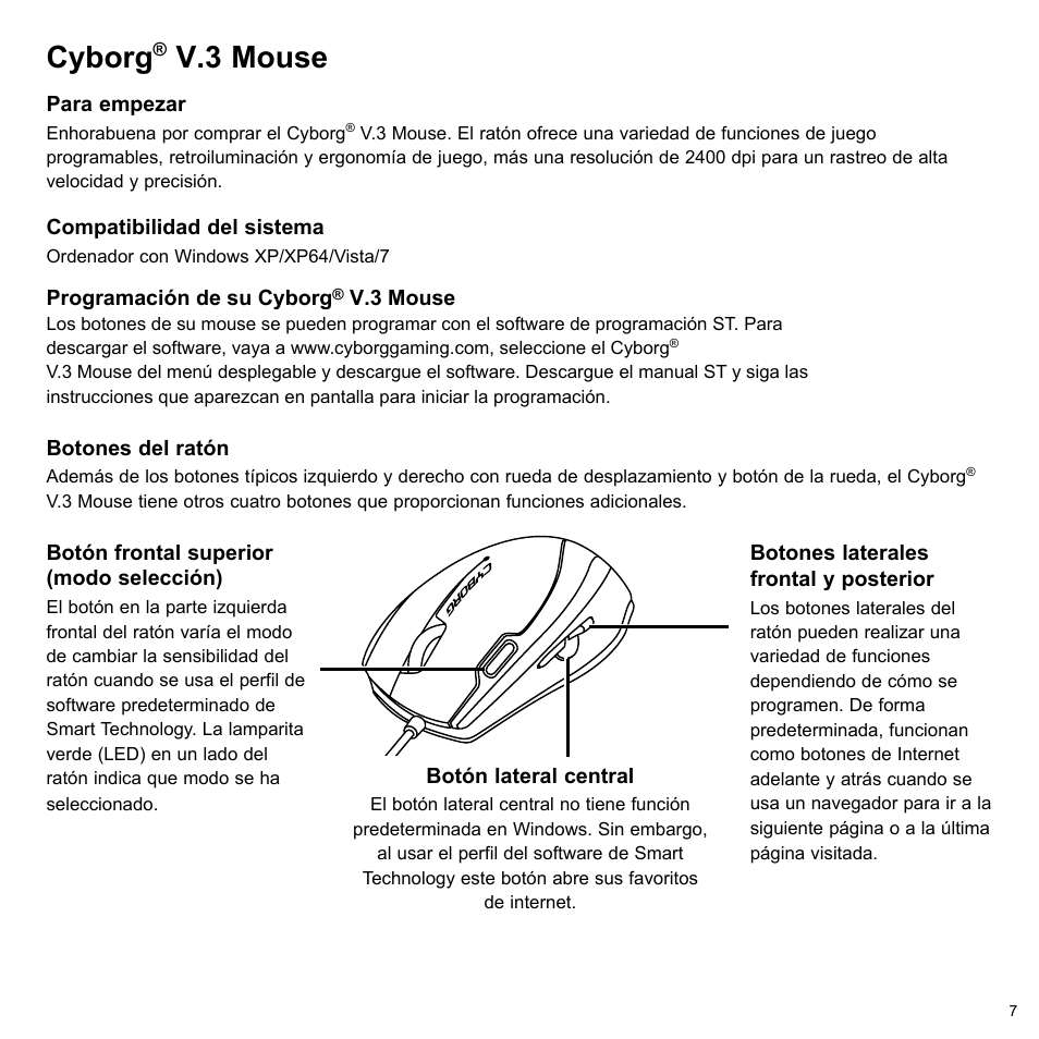 Cyborg, V.3 mouse | Cyborg V.3 Mouse User Manual | Page 7 / 8