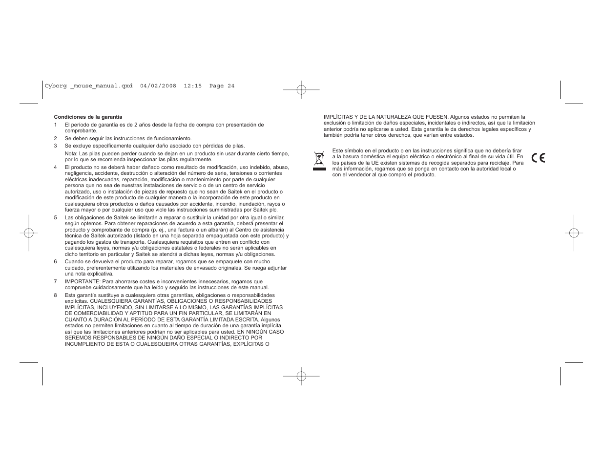 Saitek Cyborg Mouse User Manual | Page 13 / 15