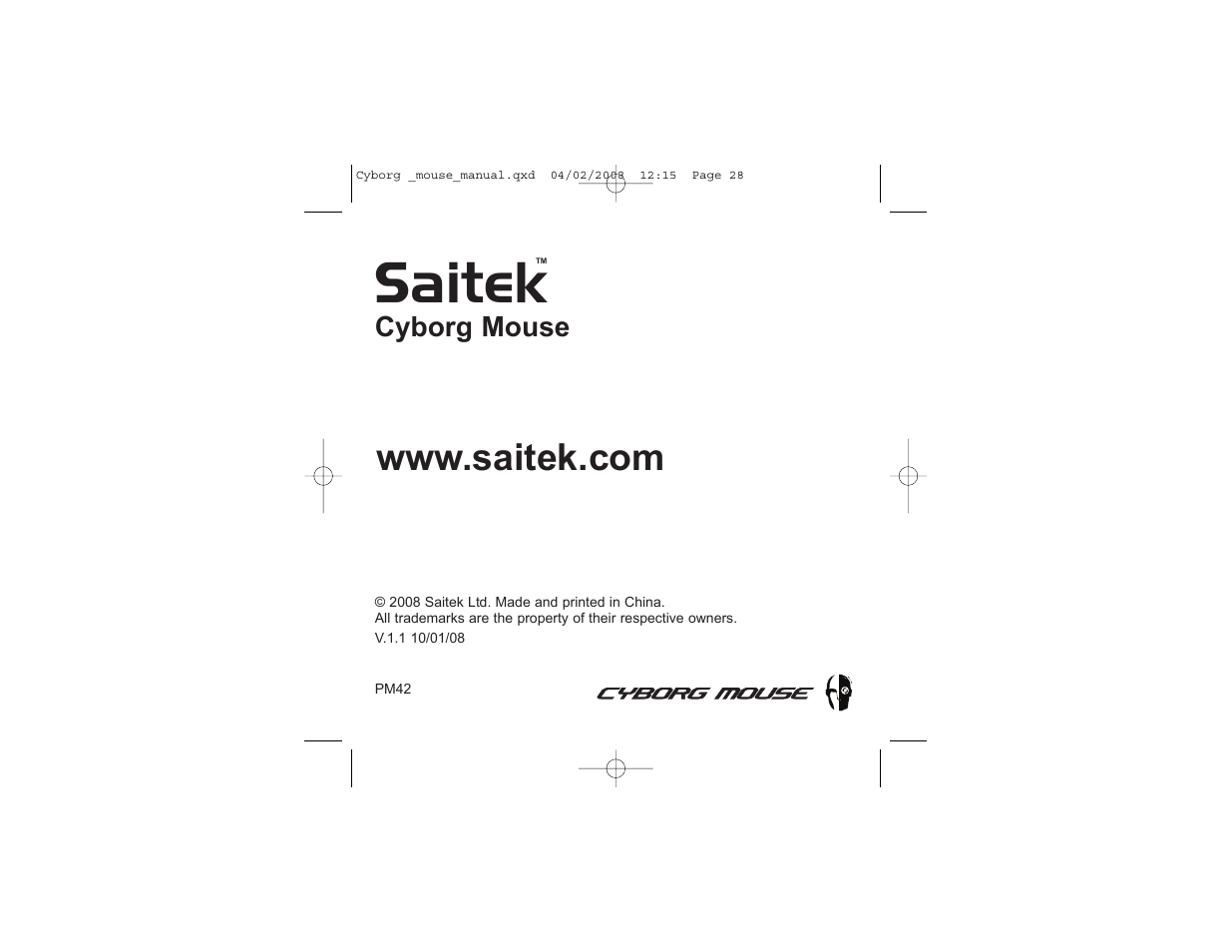 Saitek | Saitek Cyborg Mouse User Manual | Page 15 / 15