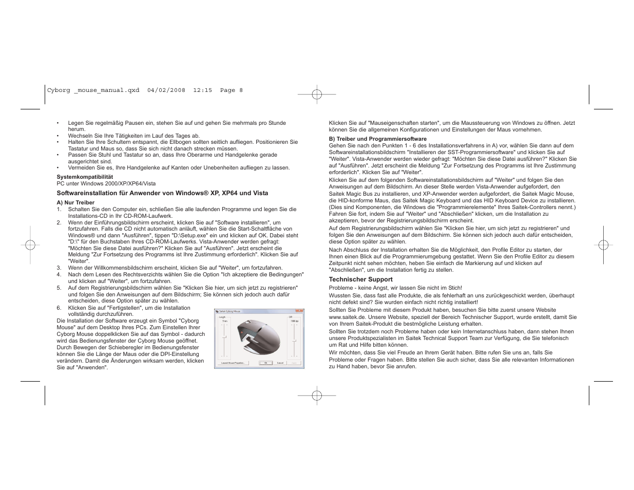 Saitek Cyborg Mouse User Manual | Page 5 / 15