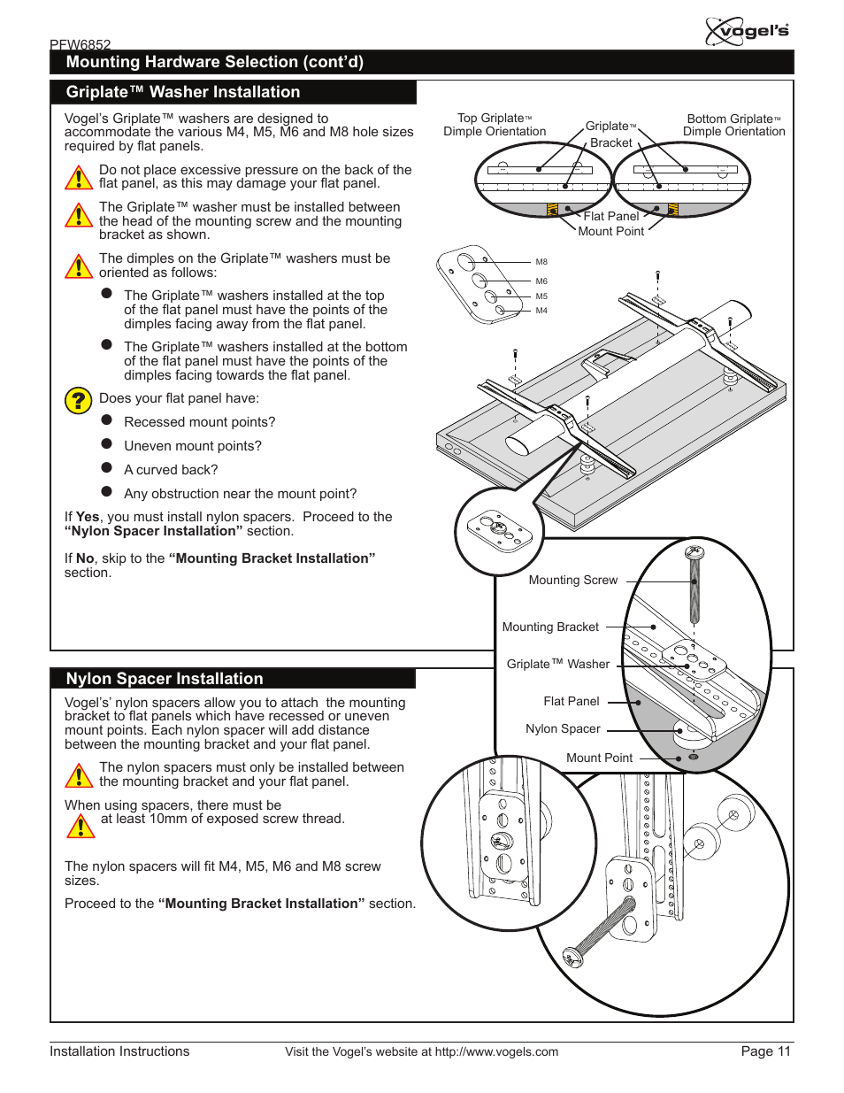 Vogels PFW 6852 User Manual | Page 11 / 17