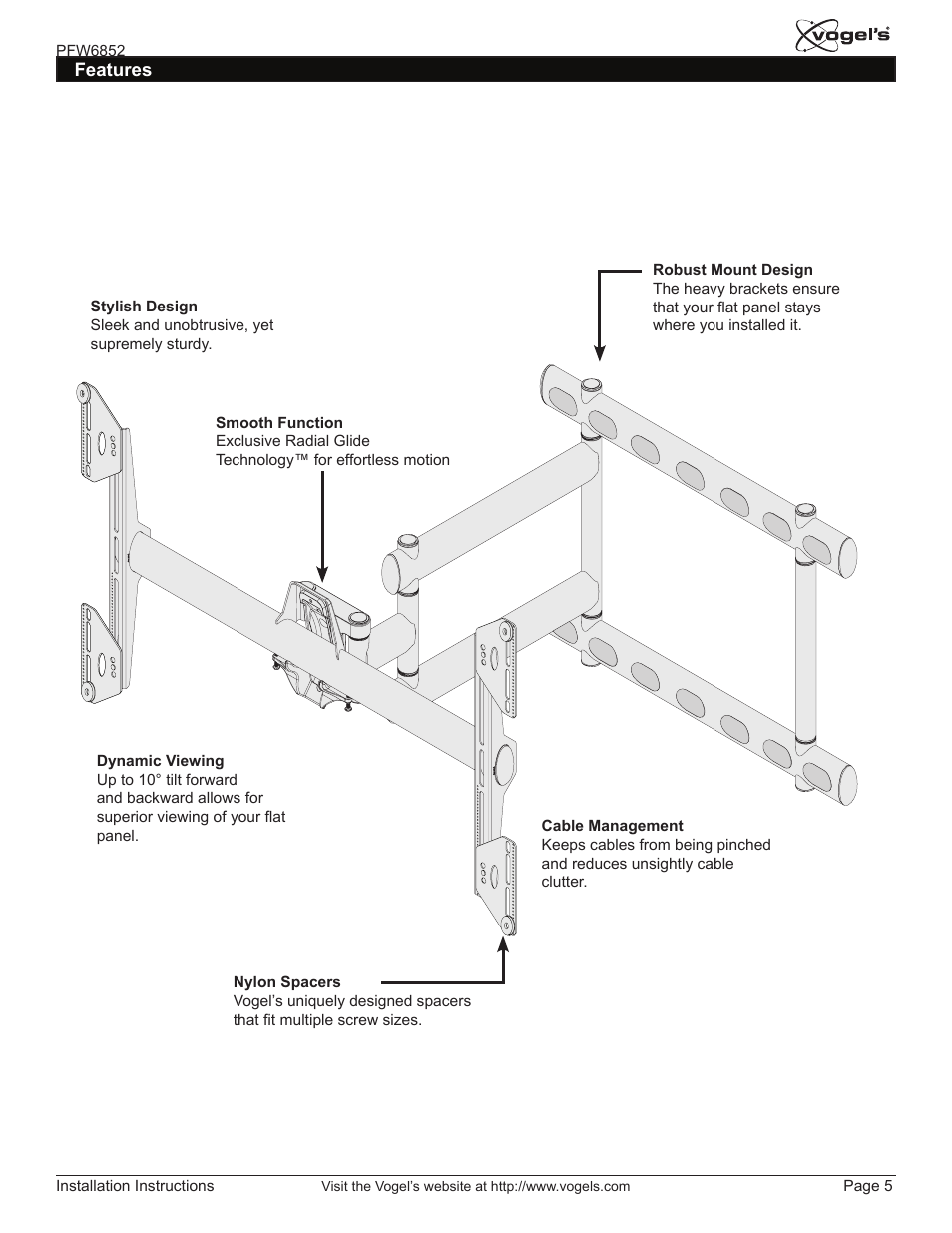 Vogels PFW 6852 User Manual | Page 5 / 17