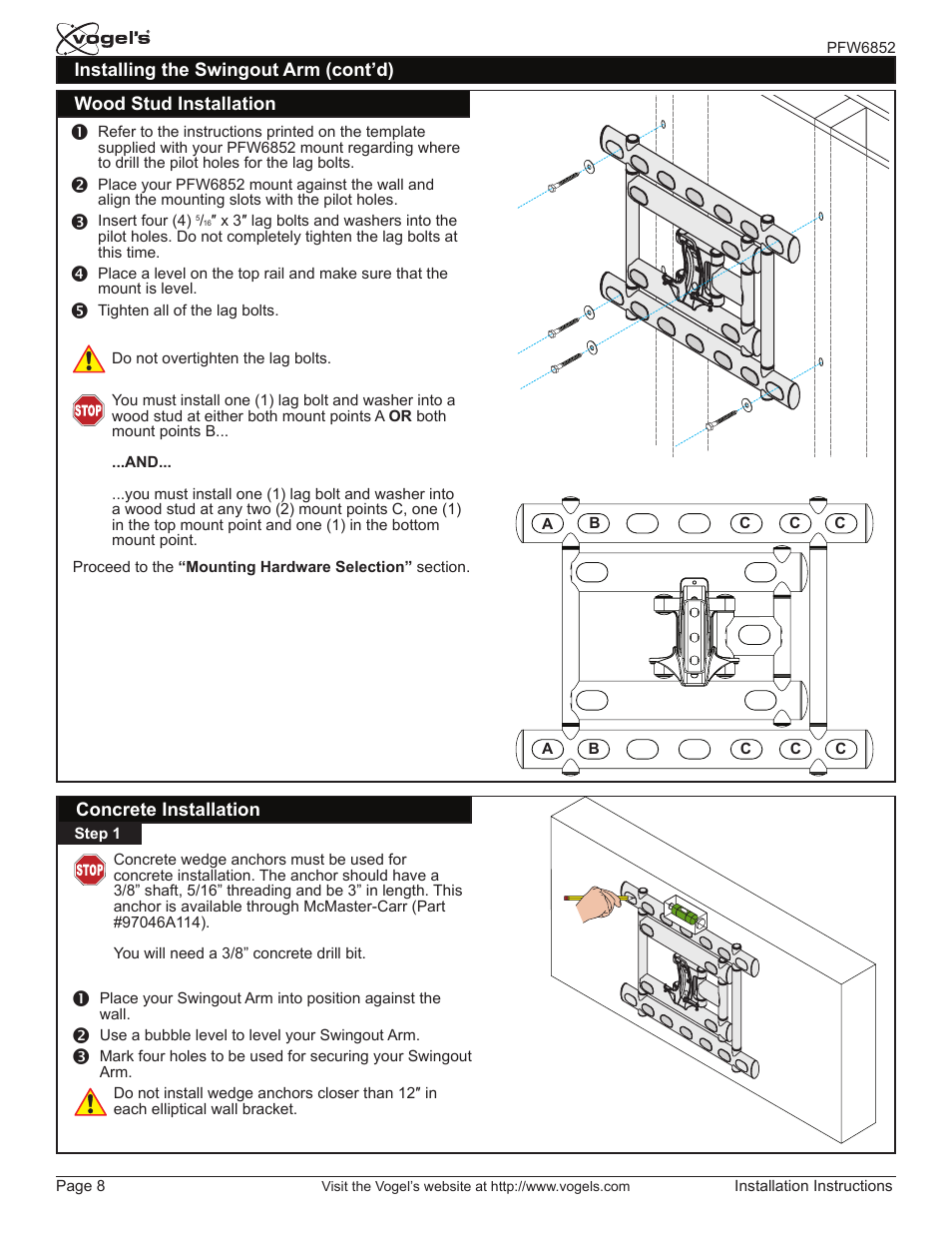 Vogels PFW 6852 User Manual | Page 8 / 17