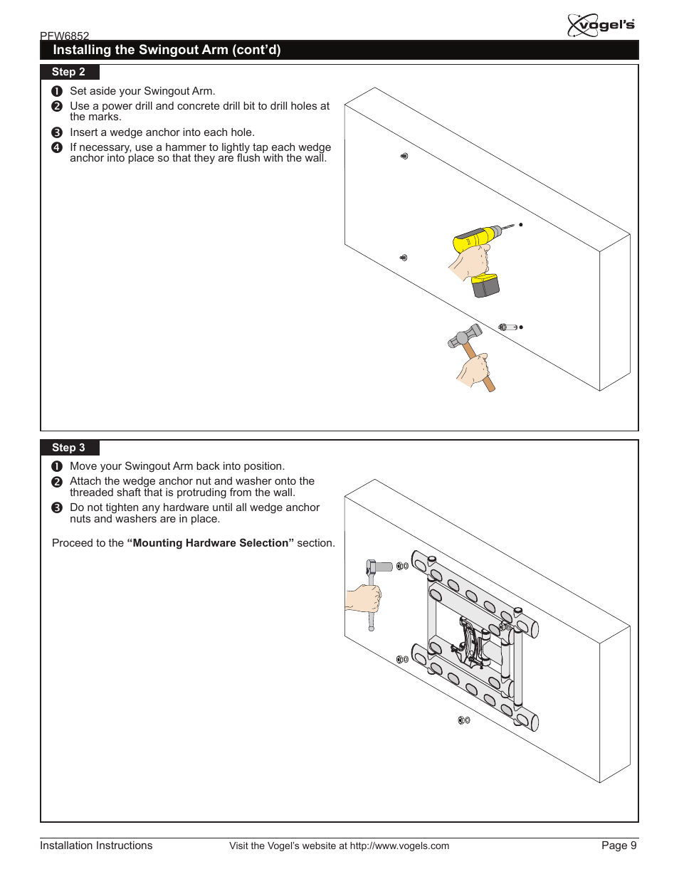 Vogels PFW 6852 User Manual | Page 9 / 17