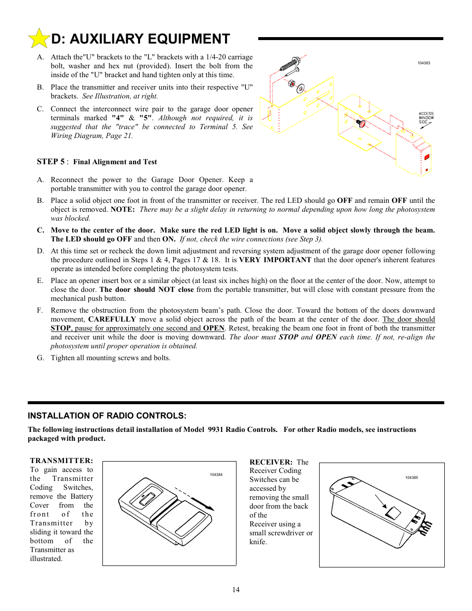 D: auxiliary equipment | Allstar Products Group J6500 User Manual | Page 14 / 24