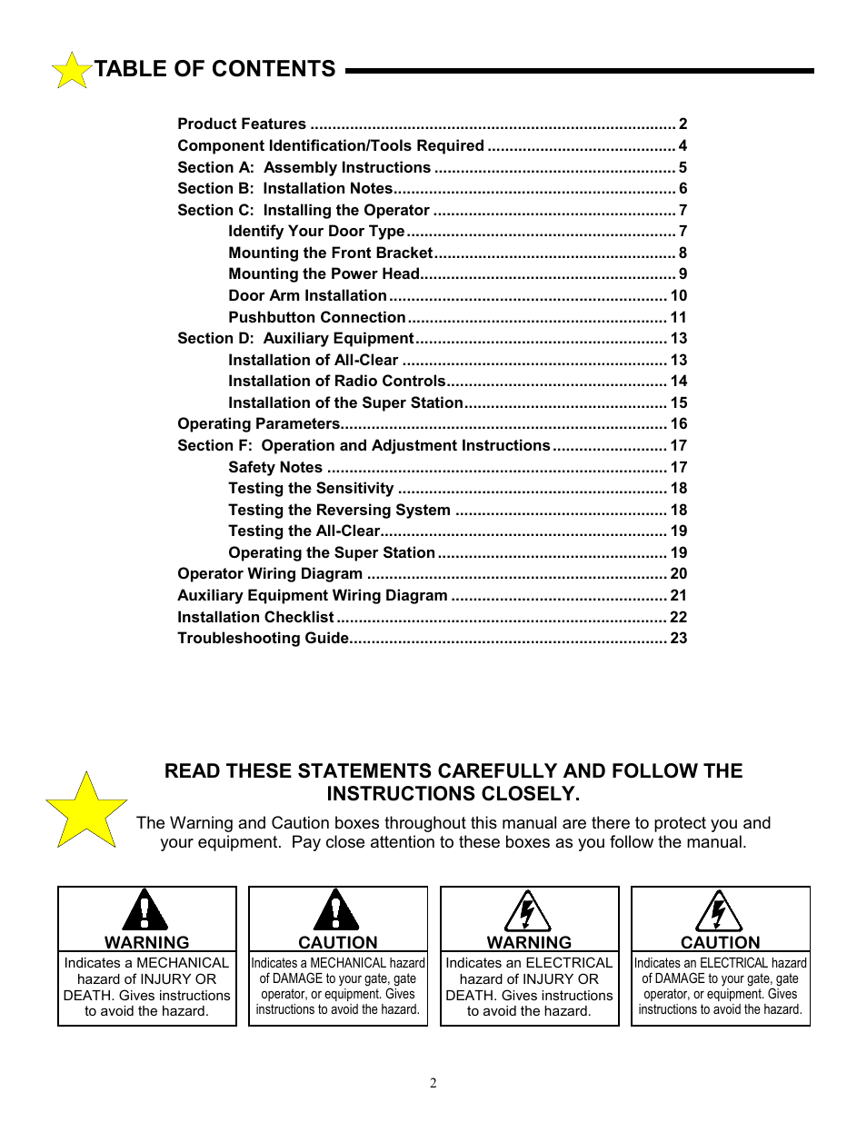 Allstar Products Group J6500 User Manual | Page 2 / 24