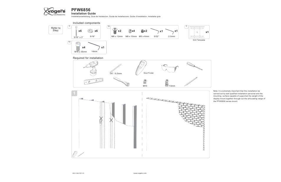 Pfw6856 | Vogels PFW 6856 User Manual | Page 2 / 8