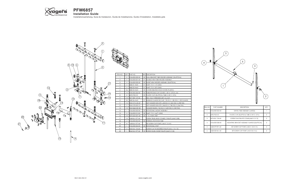 Pfw6857, Installation guide | Vogels PFW 6857 User Manual | Page 8 / 8