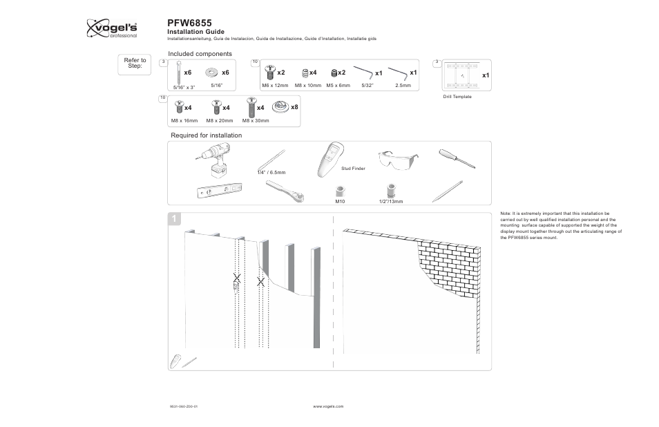 Pfw6855 | Vogels PFW 6855 User Manual | Page 2 / 8