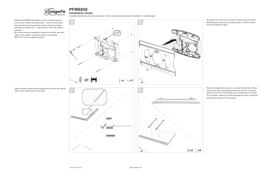 Pfw6850 | Vogels PFW6850 User Manual | Page 4 / 7