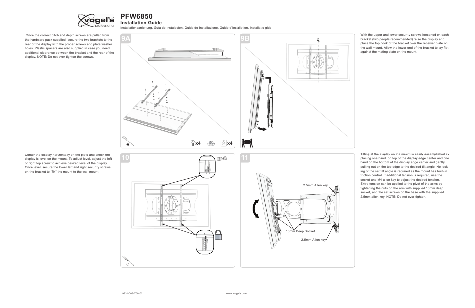 Pfw6850 | Vogels PFW6850 User Manual | Page 5 / 7