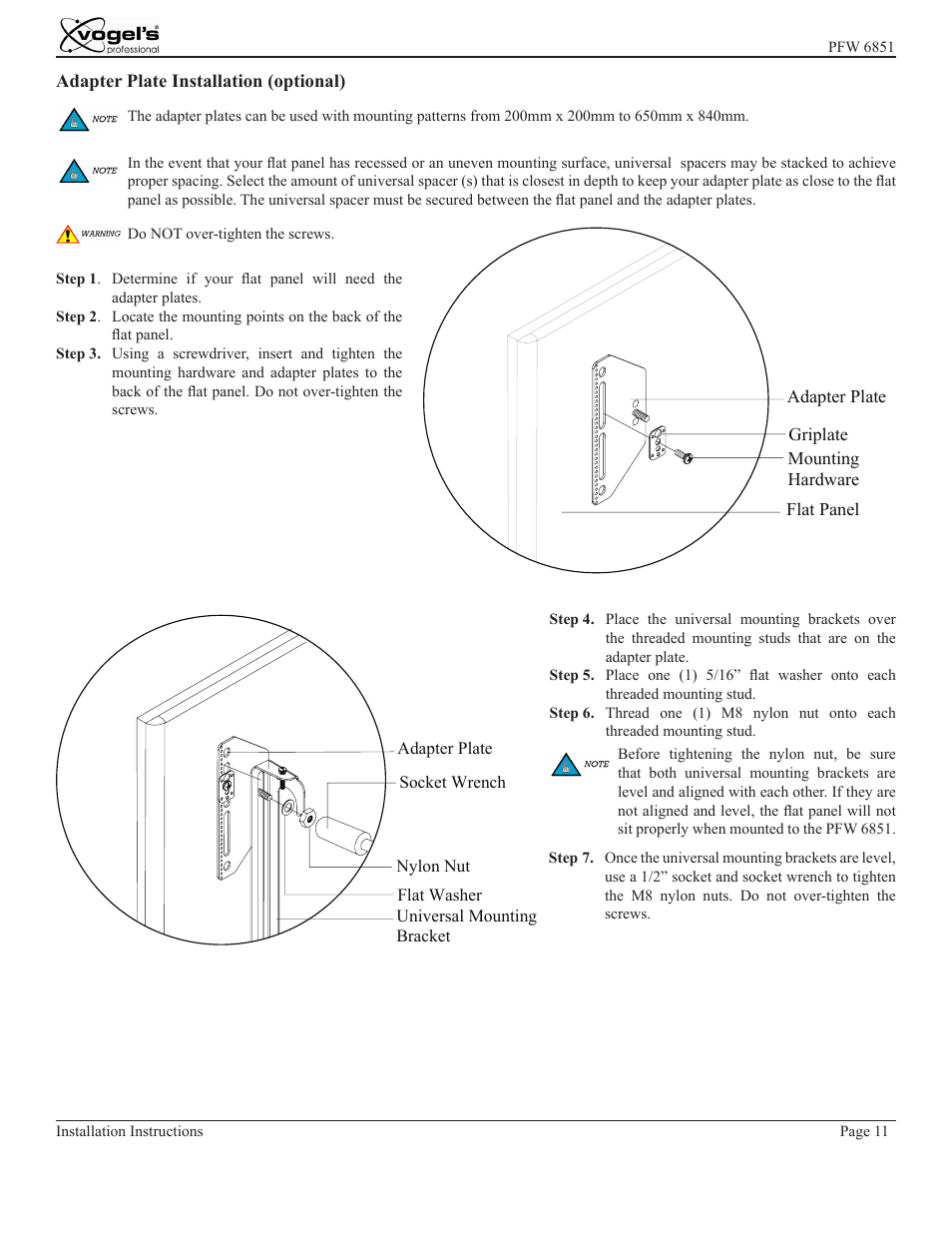 Vogels PFW 6851 User Manual | Page 11 / 14