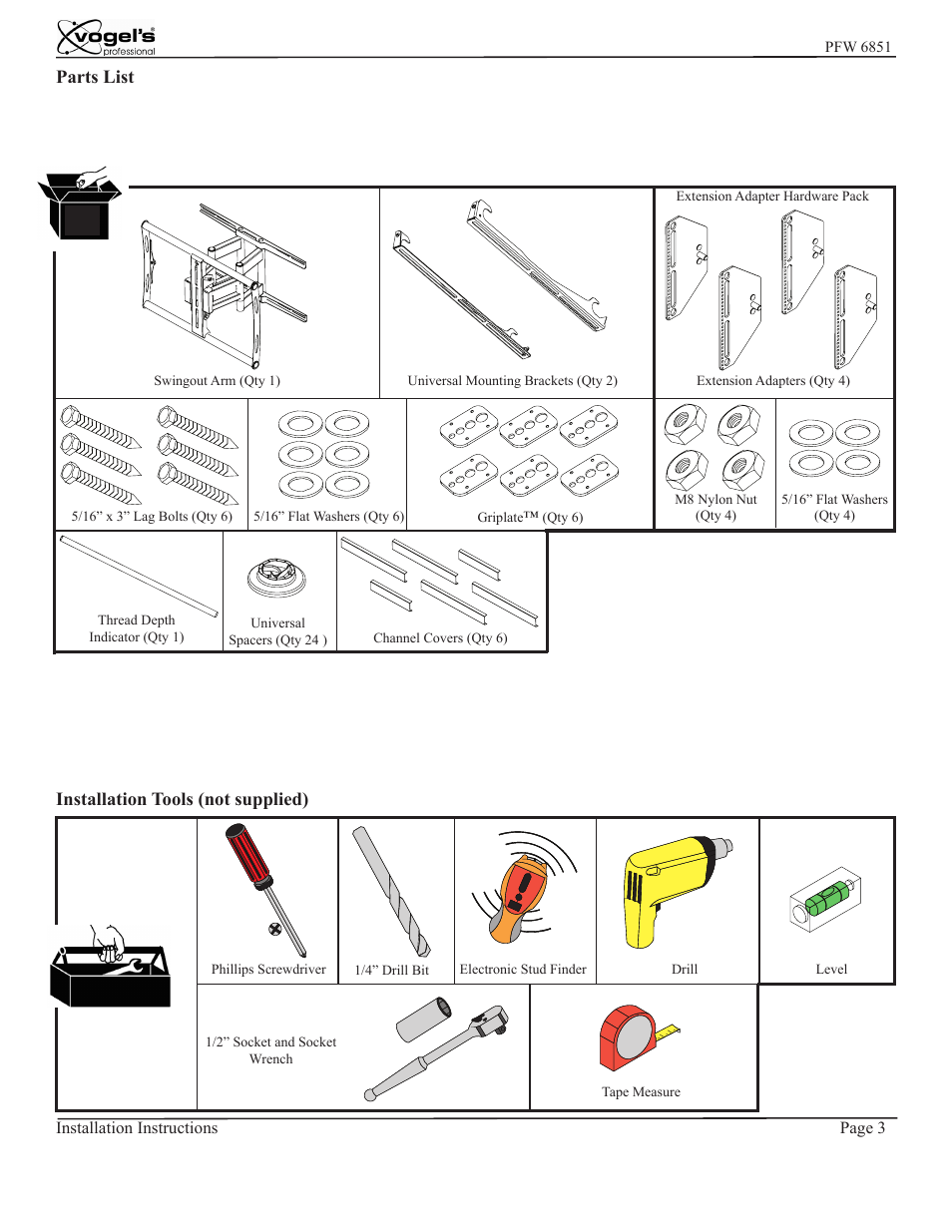 Vogels PFW 6851 User Manual | Page 3 / 14