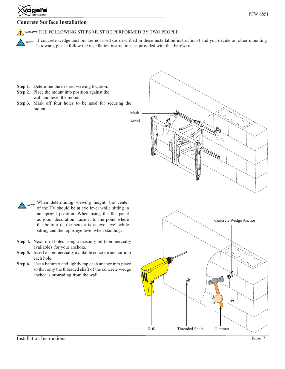 Vogels PFW 6851 User Manual | Page 7 / 14