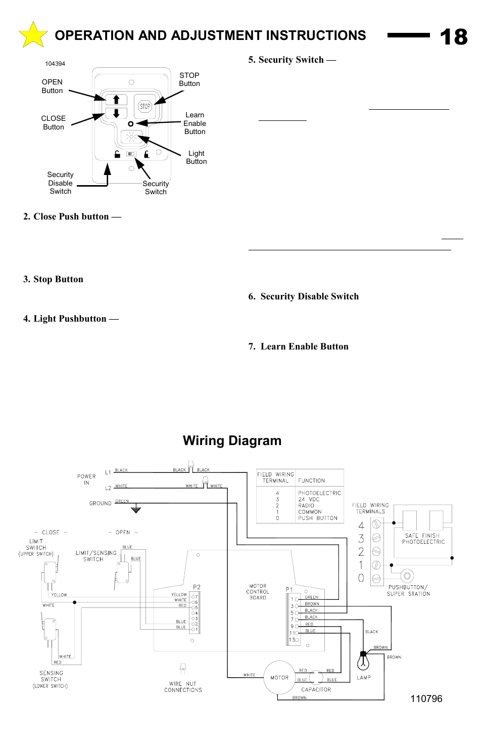 Wiring diagram, Operation and adjustment instructions | Allstar Products Group MVP-SB User Manual | Page 18 / 20
