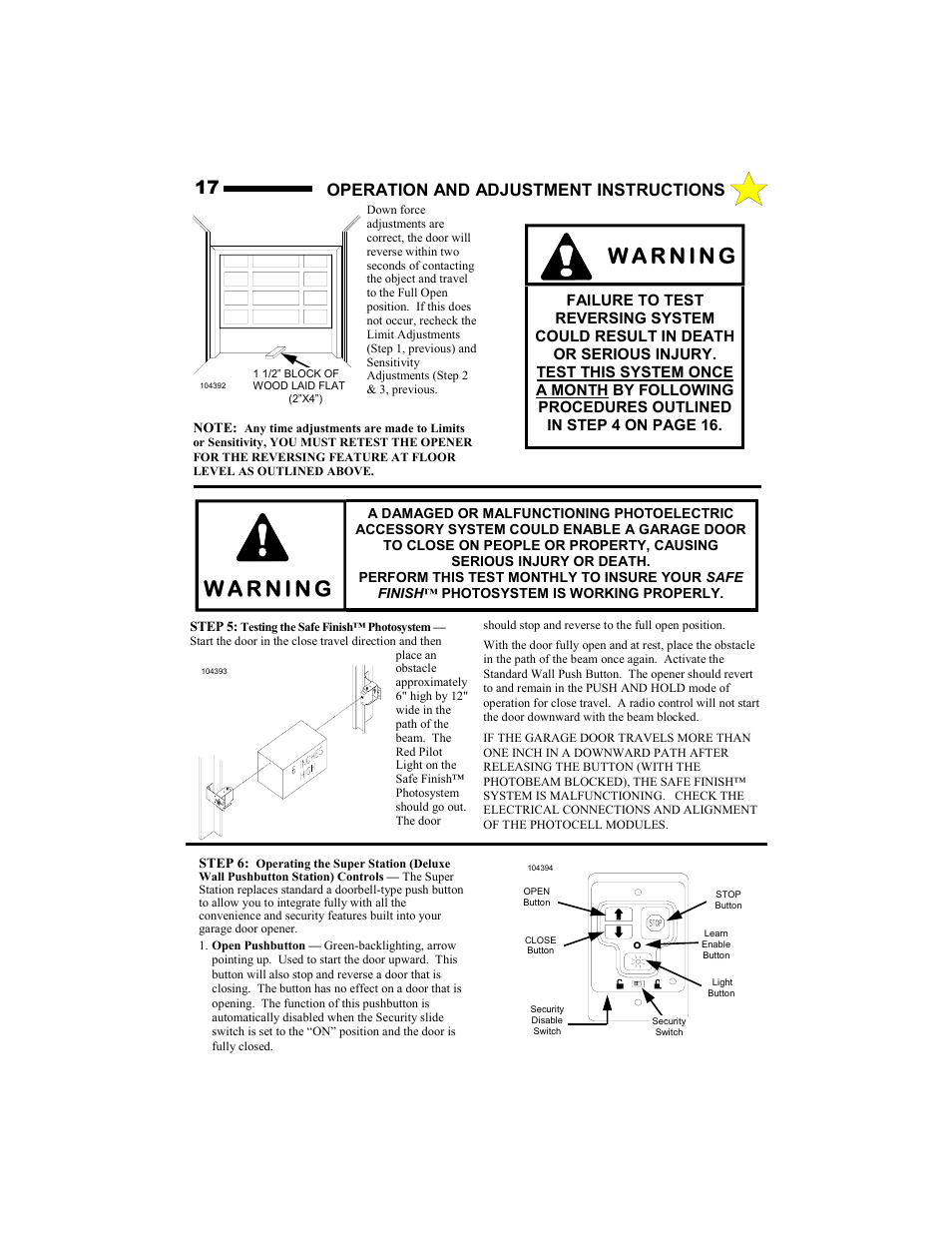 Operation and adjustment instructions | Allstar Products Group MVP-SQ User Manual | Page 17 / 20